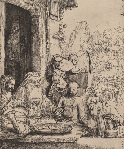 Abraham underholder englene, 1656. af Rembrandt van Rijn