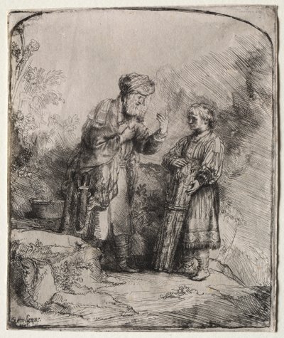Abraham og Isak af Rembrandt van Rijn
