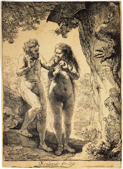 Adam og Eva, 1638. af Rembrandt van Rijn