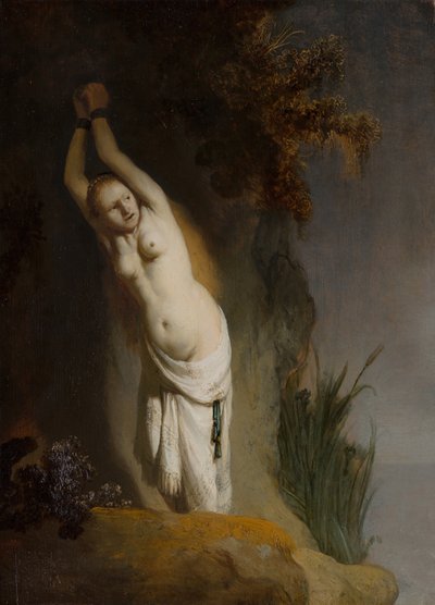 Andromeda lænket til klipperne, ca. 1630. af Rembrandt van Rijn