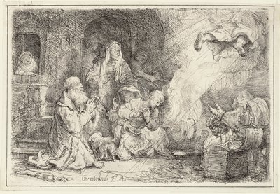 Engel afgår fra familien af Tobias, 1641 af Rembrandt van Rijn