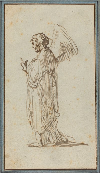 Engel stående af Rembrandt van Rijn