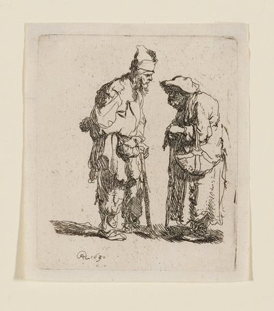 En tigger og en tiggerinde i samtale af Rembrandt van Rijn
