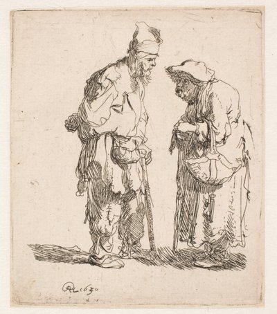 En tigger og en tiggerinde i samtale af Rembrandt van Rijn