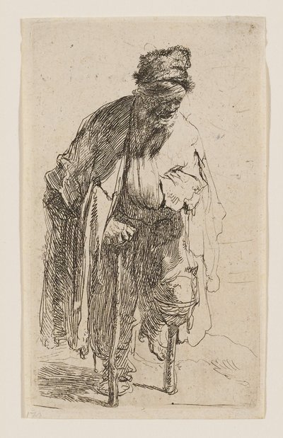 Tigger med et træben af Rembrandt van Rijn