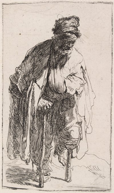 Tigger med træben, ca. 1630. af Rembrandt van Rijn