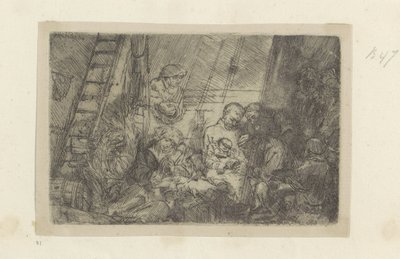 Besnijdenis in de stal Samling af 85 originale tryk (serietitel) af Rembrandt van Rijn