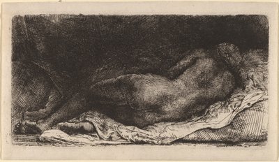 Sort kvinde liggende af Rembrandt van Rijn