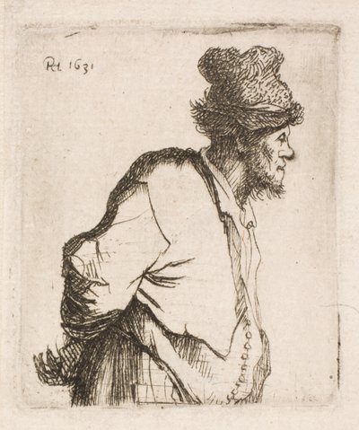Bonde med hænderne på ryggen af Rembrandt van Rijn