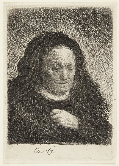 Buste af Rembrandts mor af Rembrandt van Rijn