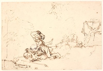 Kain dræber Abel af Rembrandt van Rijn