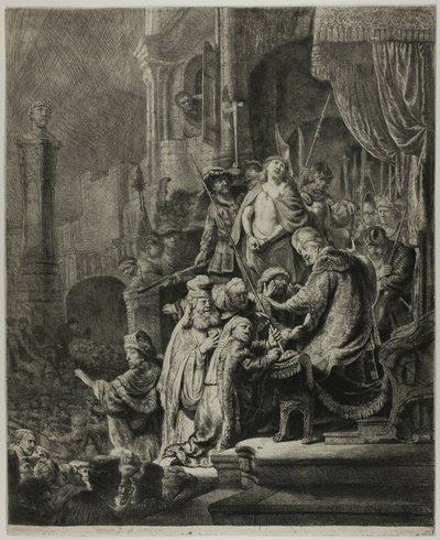 Kristus før Pilatus: Stor tallerken af Rembrandt van Rijn