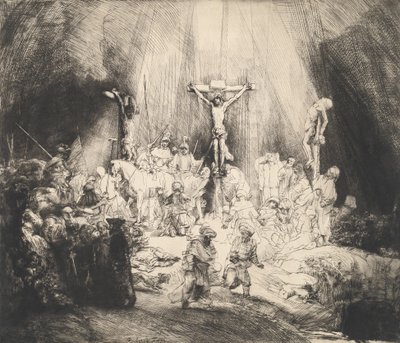 Kristus korsfæstet mellem de to tyve De tre kors, 1653. af Rembrandt van Rijn