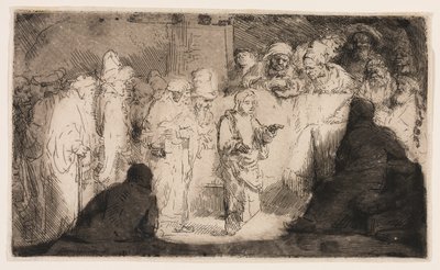 Kristus disputerer med lægerne: en skitse af Rembrandt van Rijn