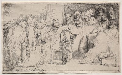 Kristus disputerer med lægerne: en skitse af Rembrandt van Rijn