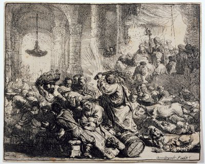 Kristus driver pengevekslerne fra templet af Rembrandt van Rijn
