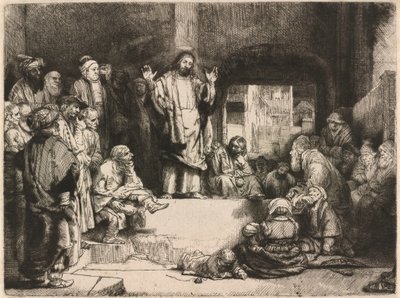 Christ Preaching (Den lille grav) af Rembrandt van Rijn