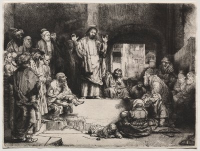 Kristus prædiker La Petite Tombe, ca. 1657. af Rembrandt van Rijn
