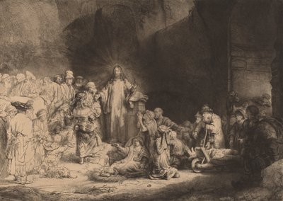 Kristus prædiker de hundrede gylden print, ca. 1649. af Rembrandt van Rijn