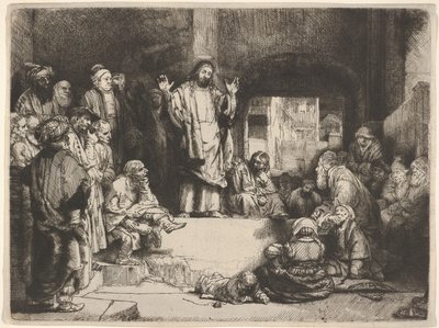 Christ Preaching, kaldet La Petite Tombe, ca. 1657. af Rembrandt van Rijn
