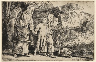 Kristus vender tilbage fra templet med sine forældre af Rembrandt van Rijn