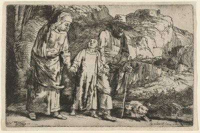 Kristus vender tilbage fra templet med sine forældre af Rembrandt van Rijn