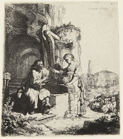 Kristus og kvinden fra Samaria af Rembrandt van Rijn