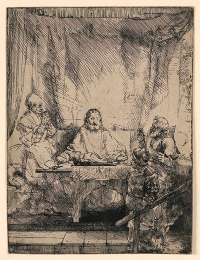 Kristus i Emmaus: Den større tallerken af Rembrandt van Rijn