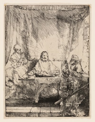 Kristus i Emmaus: Den større tallerken af Rembrandt van Rijn