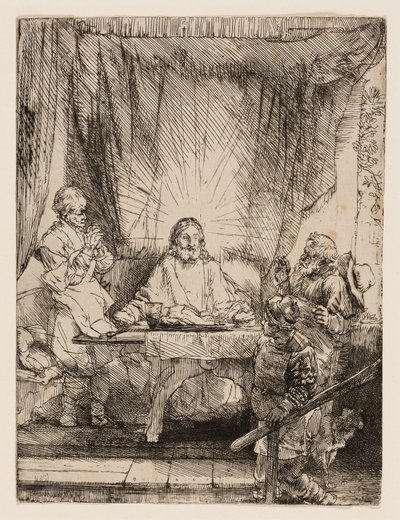 Kristus i Emmaus: Den større tallerken af Rembrandt van Rijn
