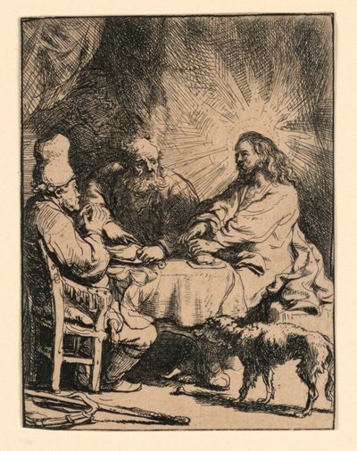 Kristus ved Emmaus: Den mindre tallerken af Rembrandt van Rijn