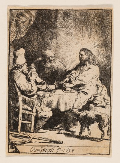 Kristus ved Emmaus: Den mindre tallerken af Rembrandt van Rijn