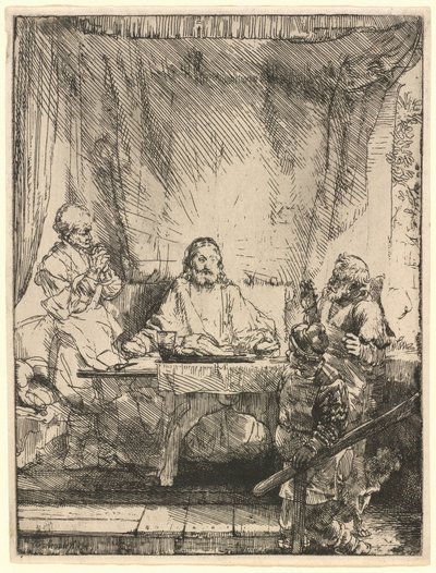 Kristus i Emmaus: det større billede af Rembrandt van Rijn