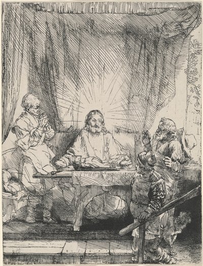 Kristus i Emmaus: det større billede af Rembrandt van Rijn
