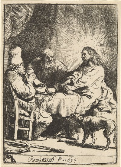 Kristus i Emmaus: det mindre billede af Rembrandt van Rijn