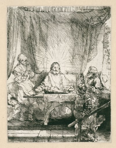 Kristus i Emmaus: den større tallerken af Rembrandt van Rijn