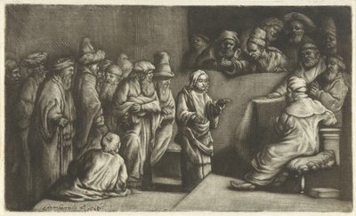 Kristus skændes med lægerne: en skitse af Rembrandt van Rijn