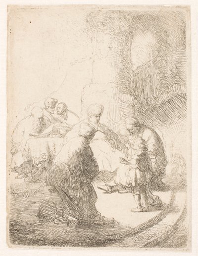 Kristus i diskussion med de skriftkloge: lille tavle af Rembrandt van Rijn