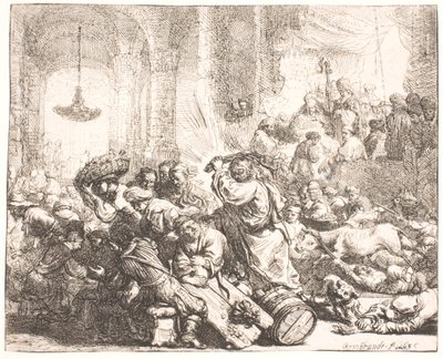 Kristus driver vekslerne fra templet af Rembrandt van Rijn