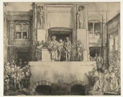 Kristus præsenteres for folket: aflang plade af Rembrandt van Rijn