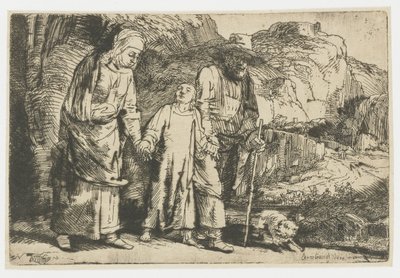 Kristus vender tilbage fra templet med sine forældre af Rembrandt van Rijn