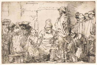 Kristus sidder og diskuterer med de skriftkloge af Rembrandt van Rijn