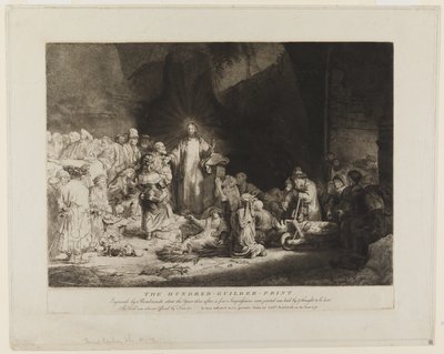 Kristus omgivet af syge, der tager imod små børn af Rembrandt van Rijn