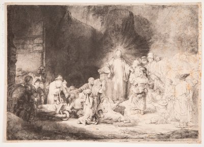 Kristus omgivet af syge, der tager imod små børn (»Hundred Guilder-trykket«) af Rembrandt van Rijn