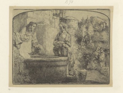 Kristus og den samaritanske kvinde Recueil de quatre-ningt-cinq estampes Originales (serietitel) af Rembrandt van Rijn