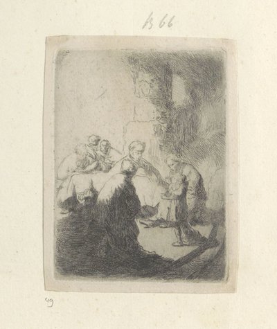 Kristus og de skriftkloge: Lille billede Recueil de quatre-vingt-cinq estampes originales (serietitel) af Rembrandt van Rijn