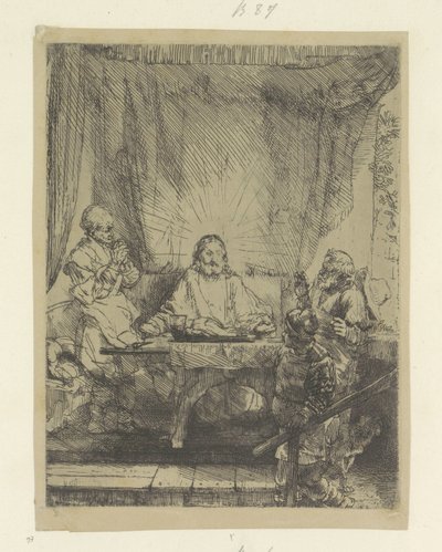 Christus te Emmaus: grote plaat Samling af 85 originale tryk (serietitel) af Rembrandt van Rijn