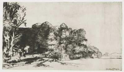 Træklump med udsigt af Rembrandt van Rijn