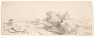 Kontraprøve af »Landskab med en mælkemand« af Rembrandt van Rijn