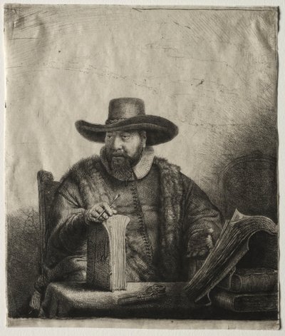 Cornelis Claesz Anslo, mennonitprædikant, 1641. af Rembrandt van Rijn